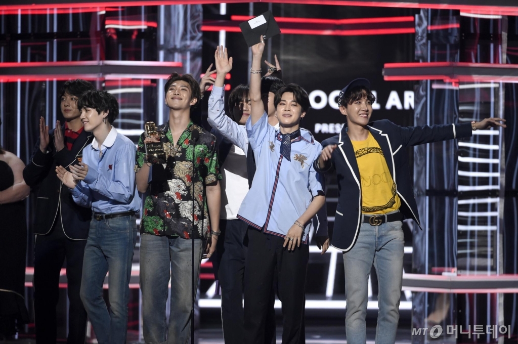 【서울=뉴시스】 방탄소년단. 2018.05.21. (사진 = AP 제공)