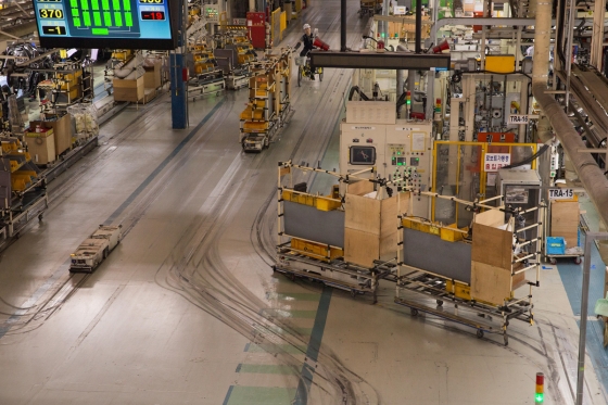 르노삼성 부산공장 무인운반차(AGV)/사진제공=르노삼성