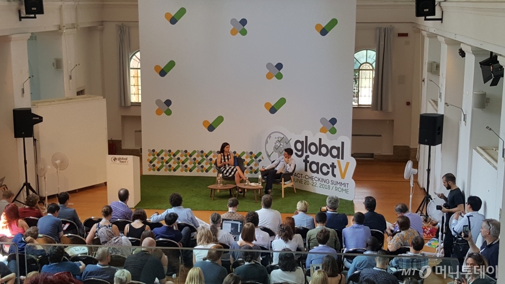 전세계 팩트체커들의 글로벌 컨퍼런스인 '글로벌 팩트V'가 이탈리아 로마 세인트스테판스쿨에서 6월20~22일 열렸다. 전세계 56개국 225명이 참석하는 등 성황리에 진행됐다./사진= 정진우 기자
