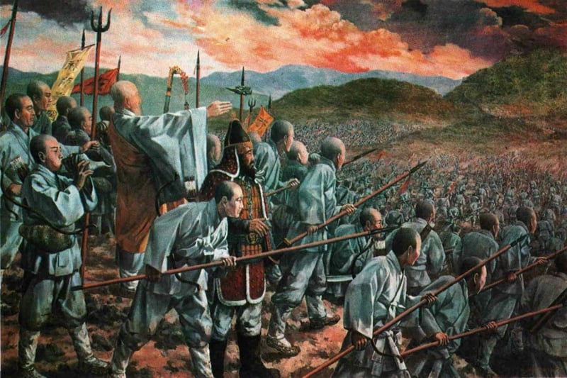 민족기록화 중 박광진 화백의 '승군을 지휘하는 휴정(서산대사)' 1976/사진=위키피디어