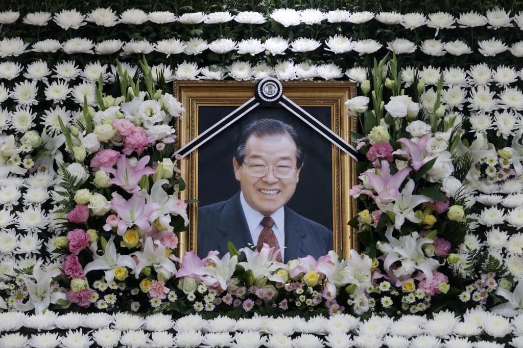 김종필(JP) 전 국무총리가 별세한 6월23일 서울아산병원 장례식장에 마련된 빈소에 영정이 놓여있다.