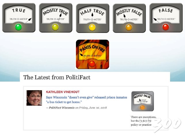 빌 어데어 교수가 만든 진실 검증기와 사용 예시/사진=2018 팩트체크 컨퍼런스 자료