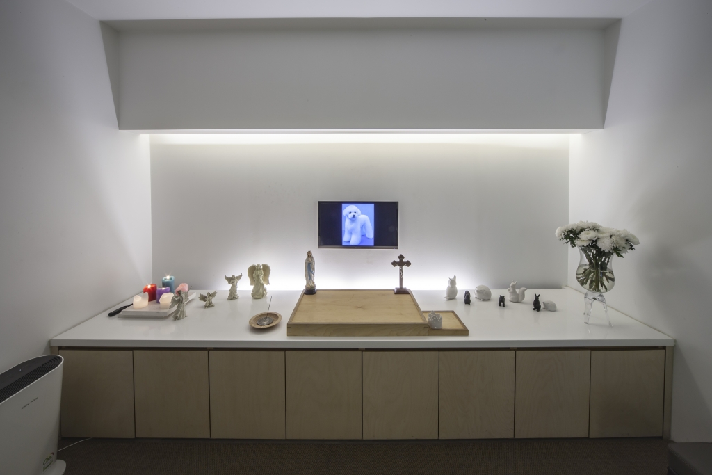 세상을 떠난 반려동물 장례절차 중 가족들이 추모하는 공간. /사진= 펫 포레스트 제공