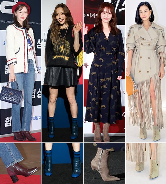 그룹 소녀시대 윤아, 태연, 배우 한지민, 고소영/사진=머니투데이 DB, 타미힐피거, 로에베