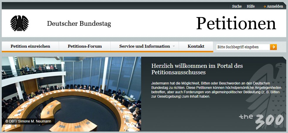 독일의 e-청원 홈페이지