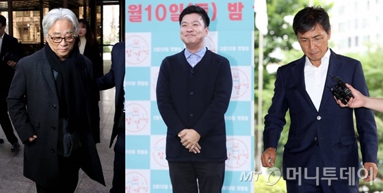 미투 운동의 가해자로 지목된 이윤택 연극연출가(왼쪽), 방송인 김생민(가운데), 안희정 전 충남도지사(오른쪽) / 사진=머니투데이DB