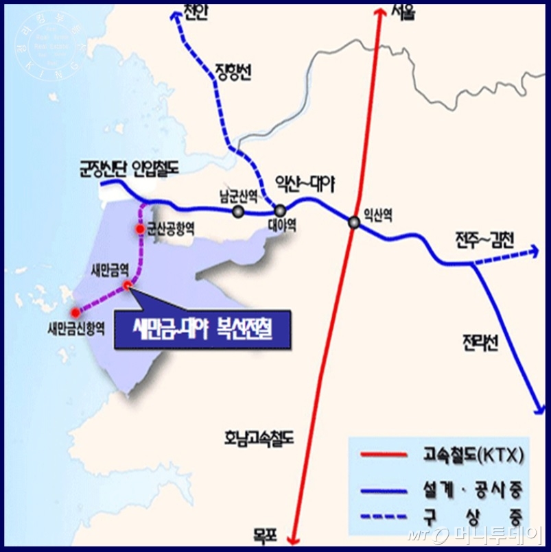 새만금철도 설치 및 연계 계획/자료=새만금개발청