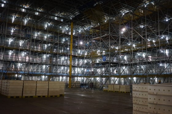 지난달 30일 건조가 진행중인 LNG선 화물창의 모습. 우리나라 전체 인구가 하루 반 동안 사용할 수 있는 규모의 LNG가 액체 상태로 이곳에 보관돼 운반된다./사진=안정준 기자