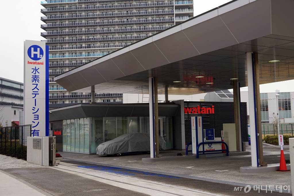 일본 고토구에 위치한 이와타니 수소충전소의 모습. 올림픽선수촌에서 차량으로 15분거리이고, 인근에서 체조, 테니스, 수영 경기가 진행된다. /사진=김남이 기자