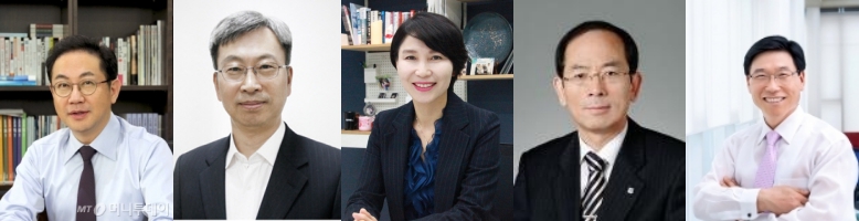 (왼쪽부터)안건준 벤처기업협회 회장, 정성인 한국벤처캐피탈협회 회장, 박미경 한국여성벤처협회 회장, 조홍래 이노비즈협회 회장, 정재송 코스닥협회 회장