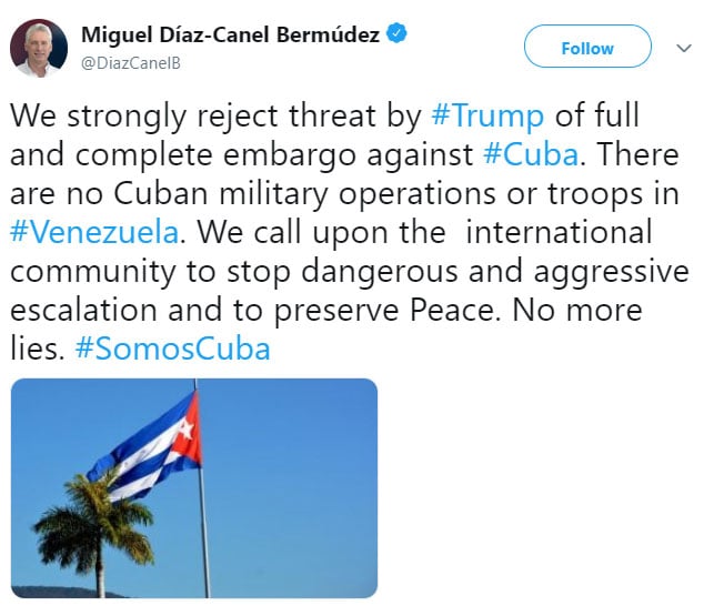 /사진=미겔 디아스-카넬 쿠바 대통령 트위터
