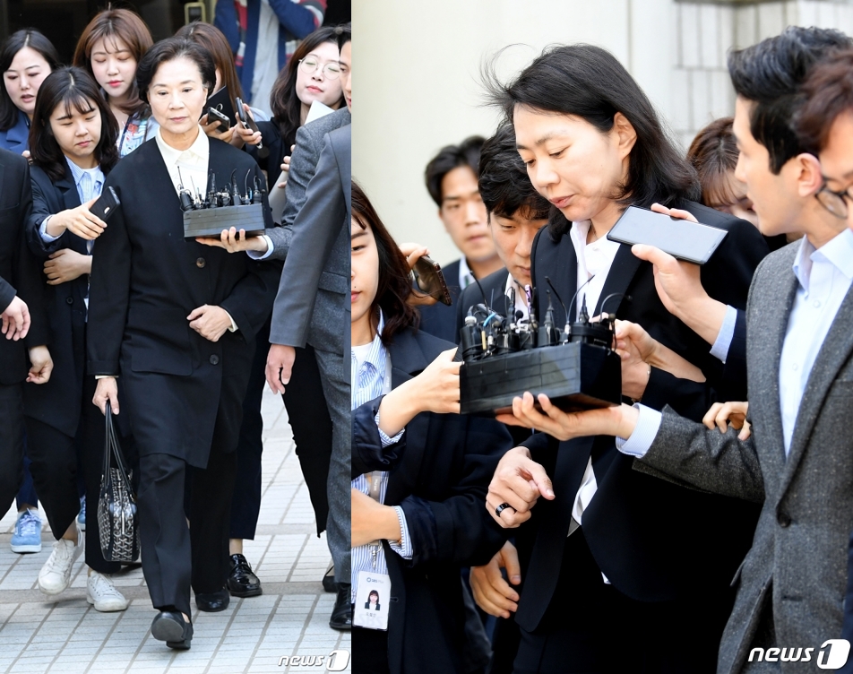 이명희 전 일우재단 이사장(왼쪽)과 딸 조현아 전 대한항공 부사장./ 사진=뉴스1