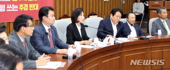 【서울=뉴시스】 박영태 기자 = 11일 오전 서울 여의도 국회에서 열린 자유한국당 원내대책회의에서 나경원 원내대표가 발언하고 있다. 2019.06.11.  since1999@newsis.com