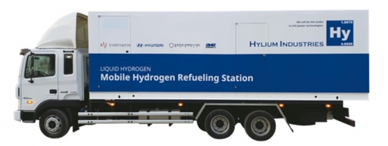 하이리움산업이 개발한 '액화수소 기반의 이동식 수소충전소'의 모습./사진제공=하이리움산업