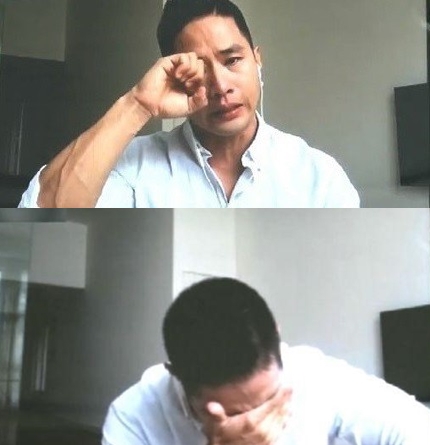 2015년 5월 유승준이 '아프리카TV'의 한 채널에서 사죄하는 방송화면./사진=아프리카TV 방송화면