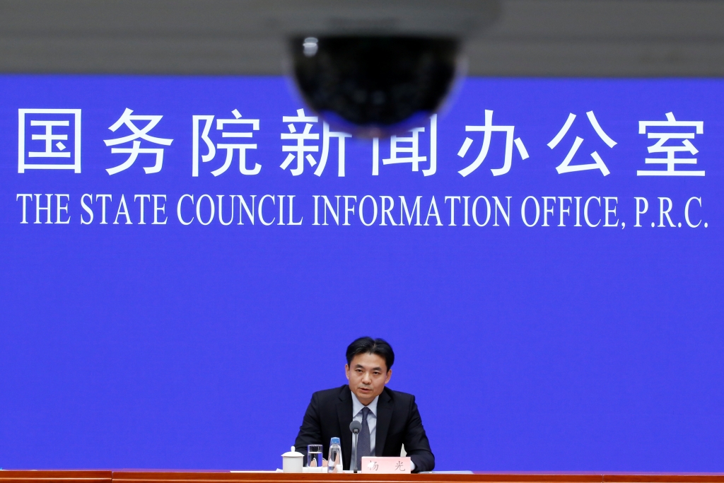 중국 국무원 홍콩·마카오판공실의 양광(사진) 대변인은 29일 기자회견에서 “홍콩 시위가 일국양제 원칙의 마지노선을 건드렸다”며 엄정 대처 방침을 밝혔다. /사진=로이터