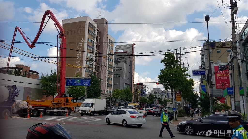 대곡-소사 4공구 지하 발파 지점 위인 경기 부천시 원종사거리 모습/사진= 박미주 기자