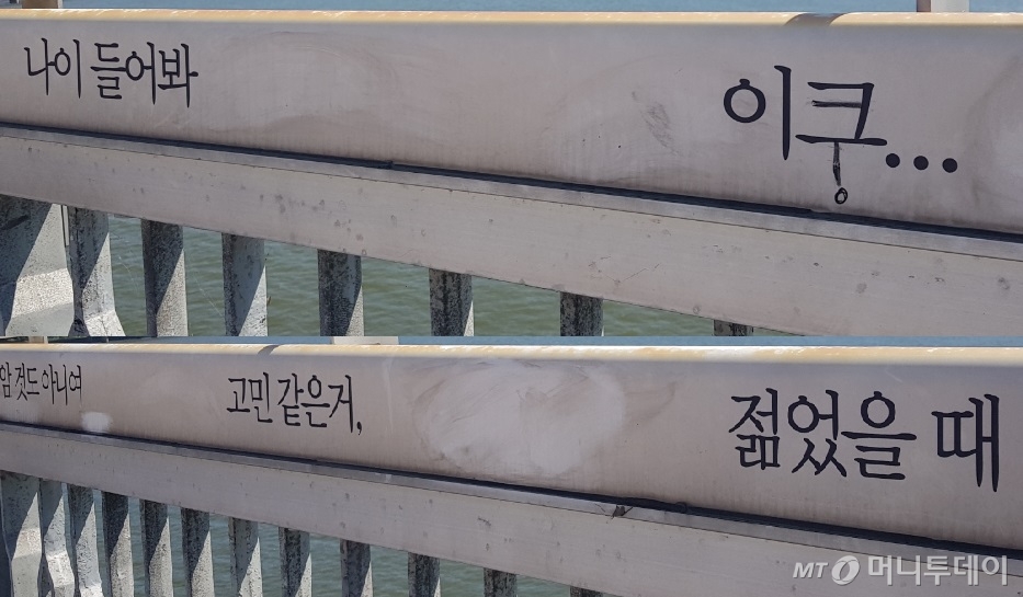 '꼰대'로 들린다는 자살 예방 문구. / 사진 = 오진영 인턴