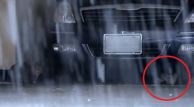 차량 아래에 숨어 눈을 피하는 길고양이 모습. 길냥이에게 겨울은 혹독한 계절이다. 추위를 피해 차 속에 숨었다가 변을 당하기도 한다./사진=이마트 유튜브 영상 화면 캡처