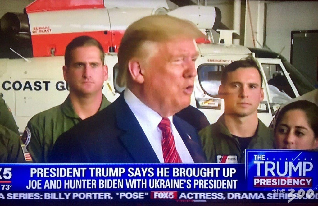 조 바이든 미국 민주당 전 부통령 관련 언급하는 트럼프 대통령 모습. 2019.9.23/미국 FOX뉴스 캡처