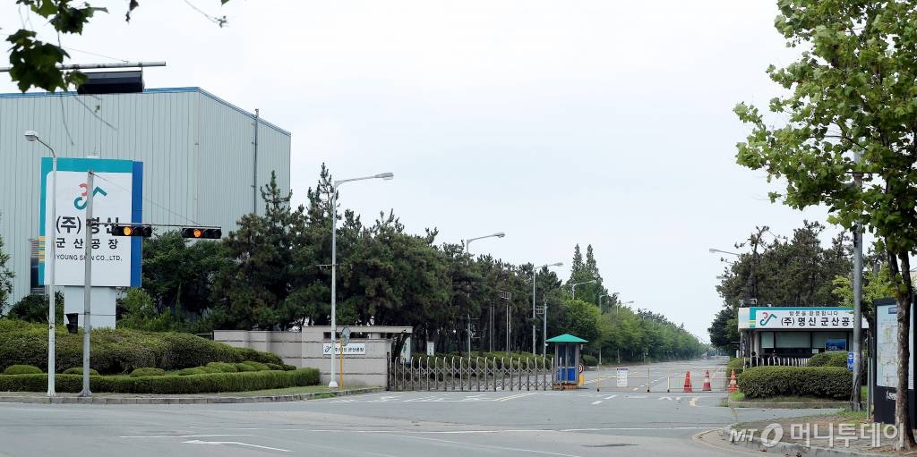 명신이 새로 인수한 옛 한국GM 군산공장 모습. /사진=김창현 기자