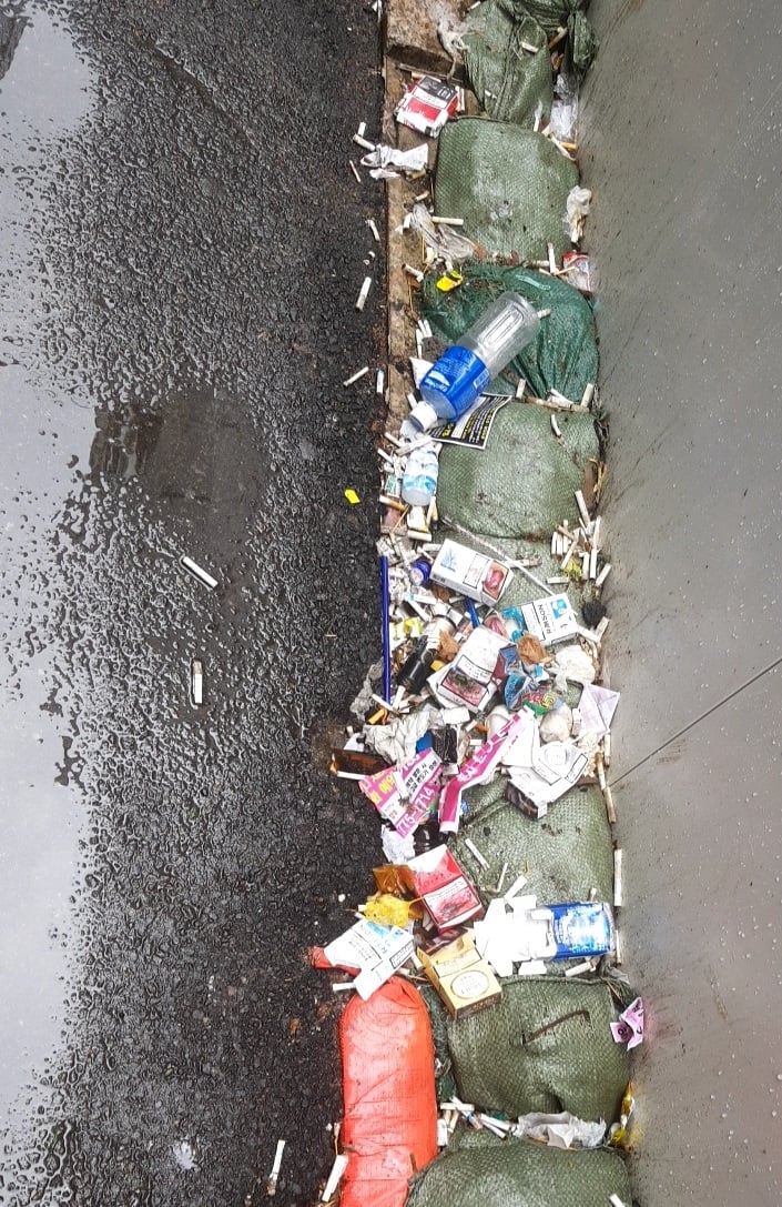 길거리 흡연 후 방치된 담배꽁초들. / 사진 = 오진영 기자