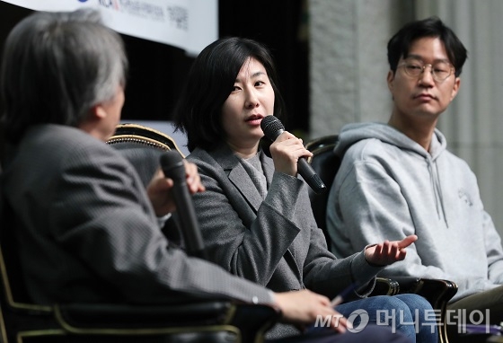 장서정 자란다 대표가 21일 서울 서초구 엘타워에서 열린 머니투데이 '2019 대한민국 모바일 컨퍼런스'에서 스페셜토크 '창업 아이템, 시작은 나'에 대해 이야기하고 있다./사진=이기범 기자 <br>