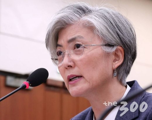  강경화 외교부 장관이 21일 오후 서울 여의도 국회에서 열린 외교통일위원회 전체회의에서 의원 질의에 답변하고 있다./사진=홍봉진 기자