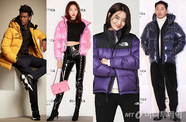 모델 한현민, 한혜진, 배우 신민아, 하정우 /사진제공=K2, 듀베티카, 노스페이스