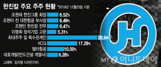 한진칼 주요 주주 현황. /그래픽=김지영 디자인기자