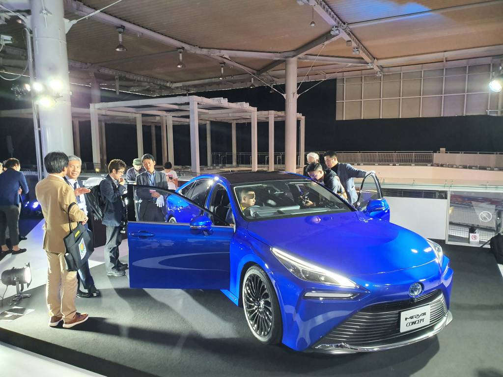 지난해 10월23일 일본 도쿄 고토구 메가웹에서 열린 제46회 '도쿄모터쇼 2019' 미래엑스포관에서 전시된 토요타 수소전기차 '미라이 콘셉트' 모습. 토요타는 이날 신형 수소전기차인 미라이 2세대 최종 개발 모델을 공개했다. /사진=이건희 기자