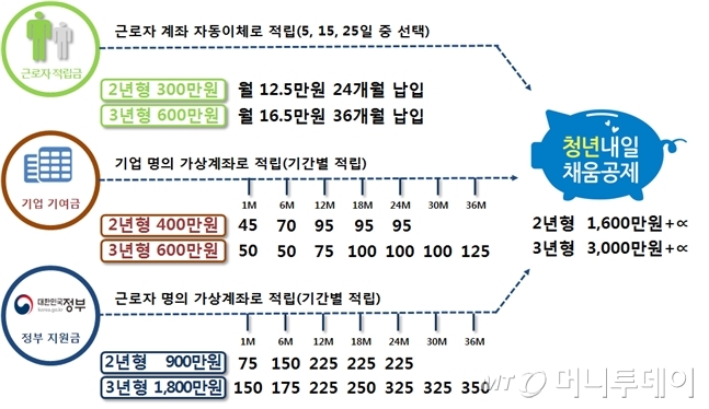 2020년 청년내일채움공제 지원내용./자료=고용노동부