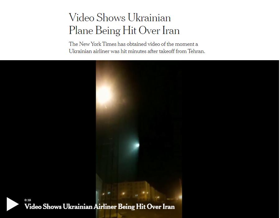 뉴욕타임즈에서 공개한 우크라이나 여객기 추락 당시 영상/사진= 뉴욕타임즈 사이트 캡쳐