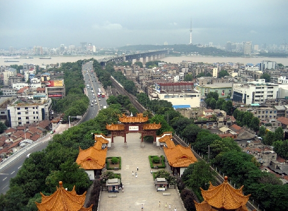 황학루에서 바라본 우한 전경 - 바이두 갈무리
