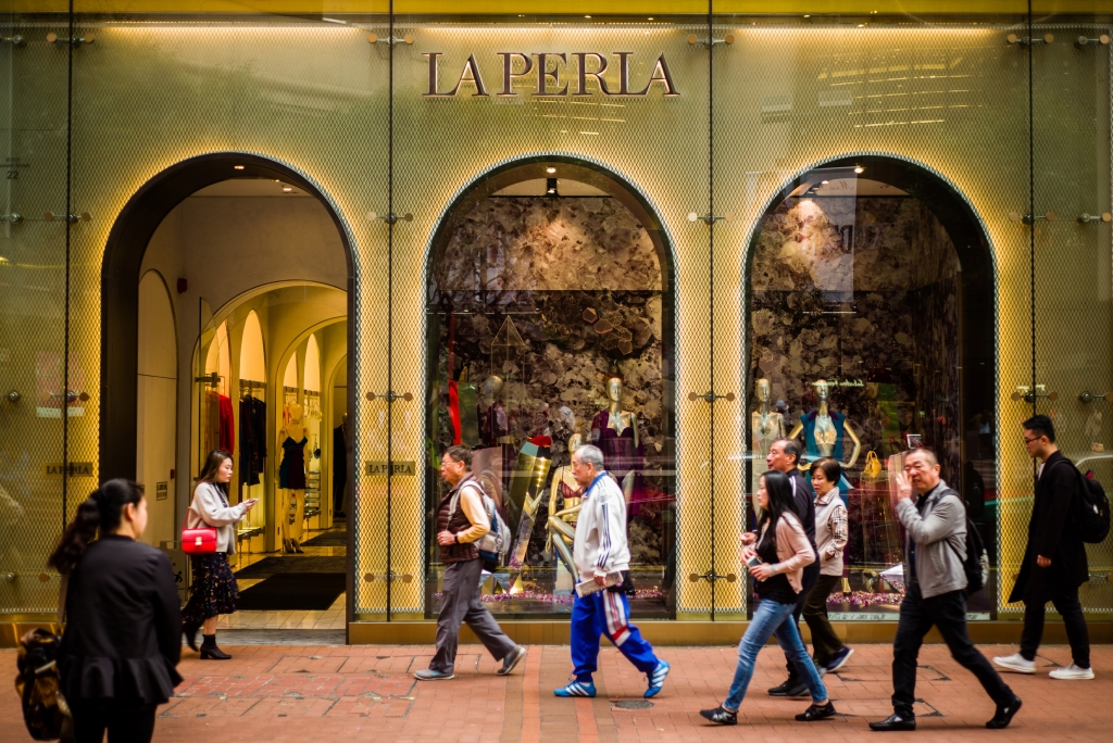 홍콩 명품 매장 거리/사진=AFP