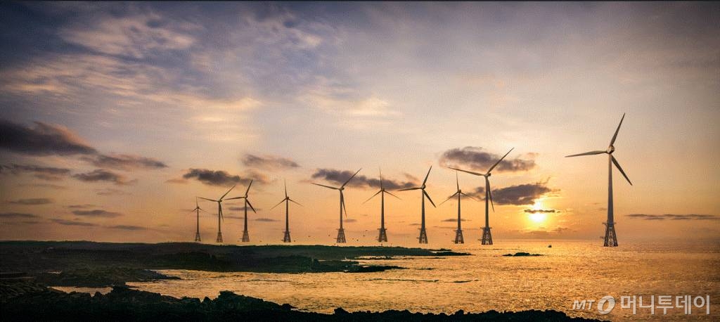 제주 한경면 두모리~금등리 공유수면 일원에 자리한 탐라해상풍력 단지 전경/사진제공=한국에너지공단