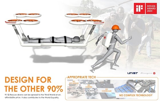 정연우 교수팀이 제안한 911$ 응급구조 드론/사진=UNIST