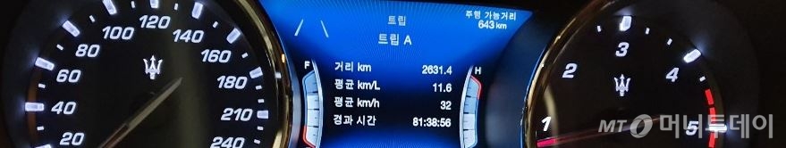 기블리 연비 계기판 공인복합연비(10km/ℓ) 보다 실 연비가 더 높았다./사진=장시복 기자