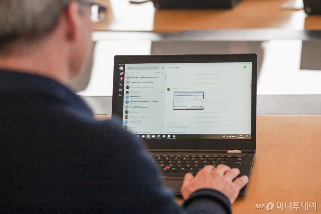 시스코 화상회의 솔루션 '웹엑스' 사용 모습. /사진제공=시스코코리아