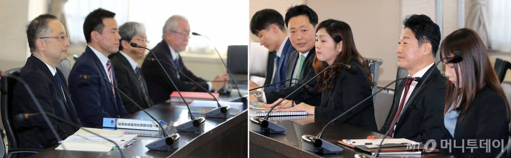 이호현 산업통상자원부 무역정책국장과 이다 요이치(飯田陽一) 일본 무역관리 부장이 16일 오전 일본 도쿄 경제산업성에서 제7차 한일 수출관리정책대화를 진행하고 있다. /사진제공=산업통상자원부