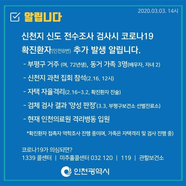 신천지 신도 전수조사 /사진제공=인천시