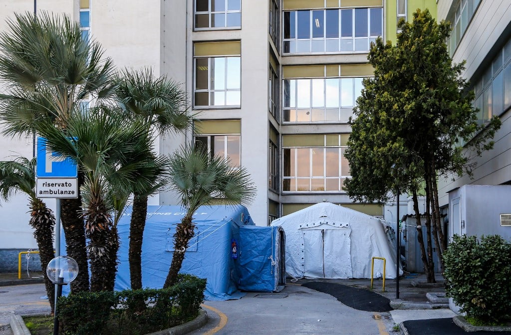 이탈리아 내 임시진료소/사진=AFP