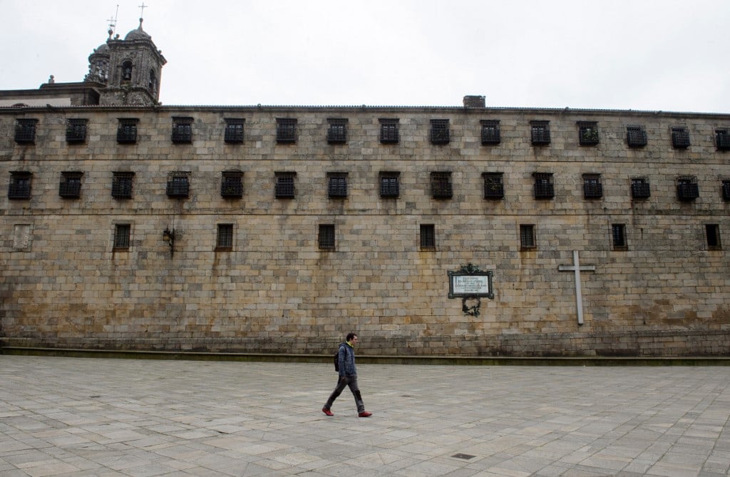 한산한 스페인 산티아고 성당/사진=AFP