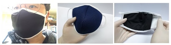 정열형 나노섬유 필터가 삽입된 면마스크 사진. 면마스크 별도 반복 세척 및 나노섬유 필터의 반복적인 소독 교체 가능/사진=KAIST