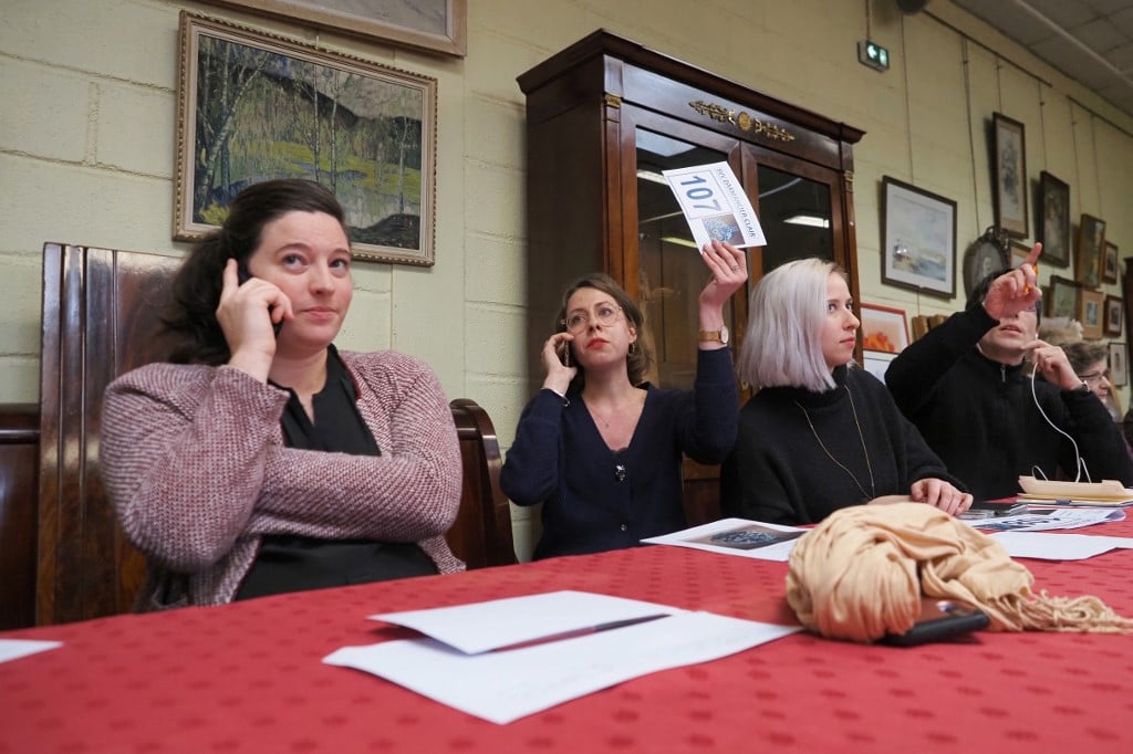 미술품 경매장/사진=AFP