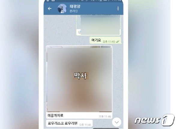 태평양이 회원들과 텔레그램에서 나눈 대화 © 뉴스1 (제보자 제공)