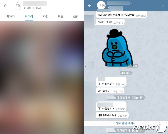 이기야가 지난해 11월부터 운영한 아동음란물 공유 텔레그램방 © 뉴스1