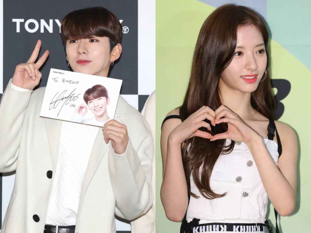 사진 왼쪽부터 몬스타엑스 기현, 우주소녀 보나./사진=이기범 기자