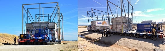 1,000톤급의 장비를 싣기 위해 특수제작된 초대형 트레일러/사진=ITER 국제기구