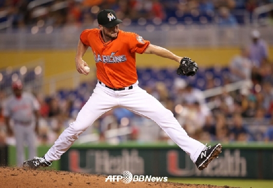 카터 캡스의 독특한 투구 폼. /AFPBBNews=뉴스1